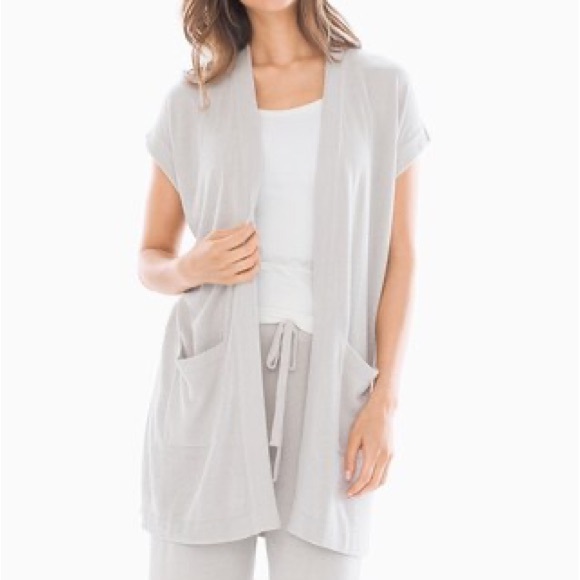 Barefoot Dreams Sweaters - Barefoot Dreams CozyChic Ultralite Open Front Short Sleeve Long Cardi Women’s